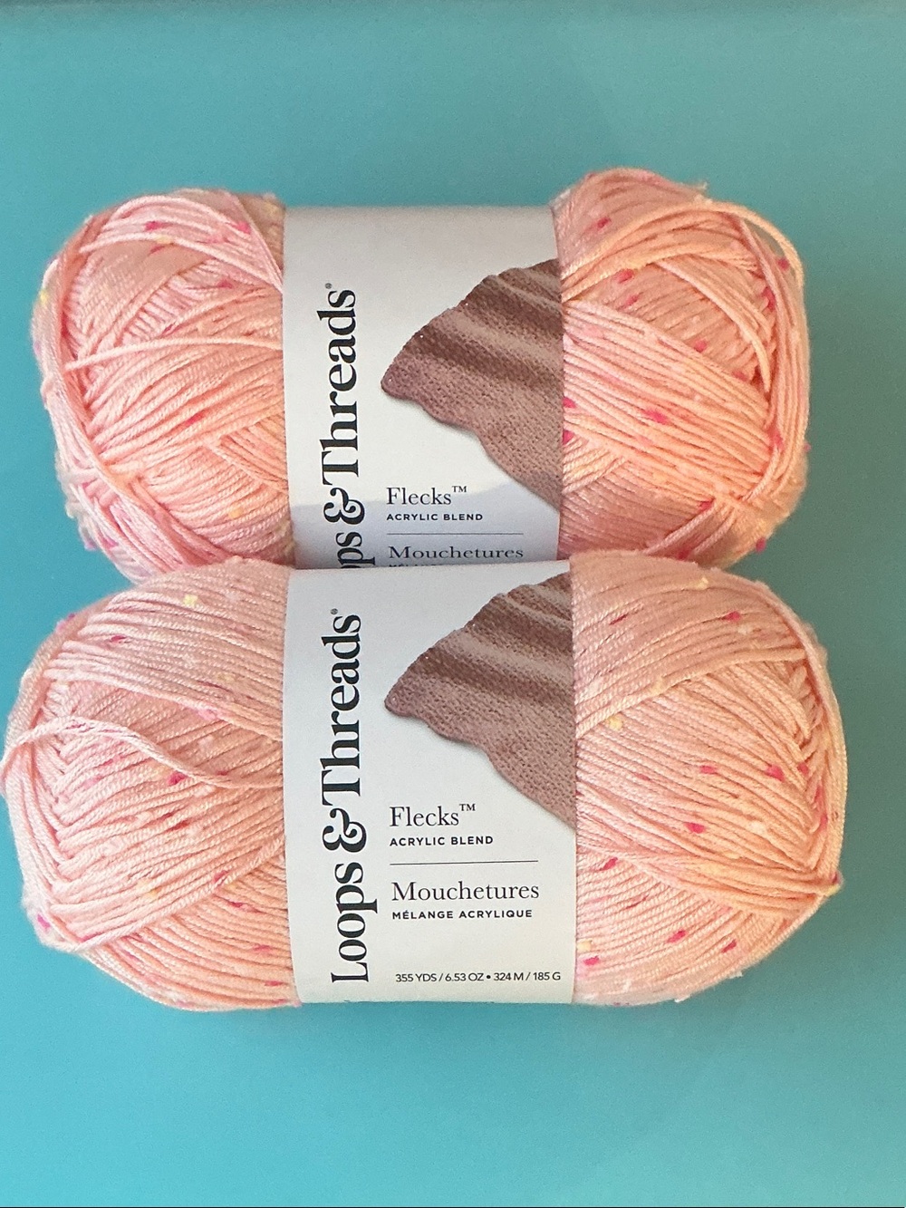 Loops & Threads Flecks Acrylic Blend Yarn in Peachy (Light Pink Speckle)